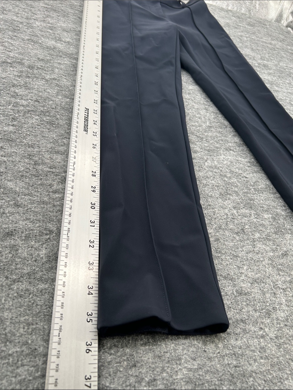 AELLA Navy Matte Skin Slim Straight Leg Stretch Career Pants Size 0 Made USA - Picture 4 of 12